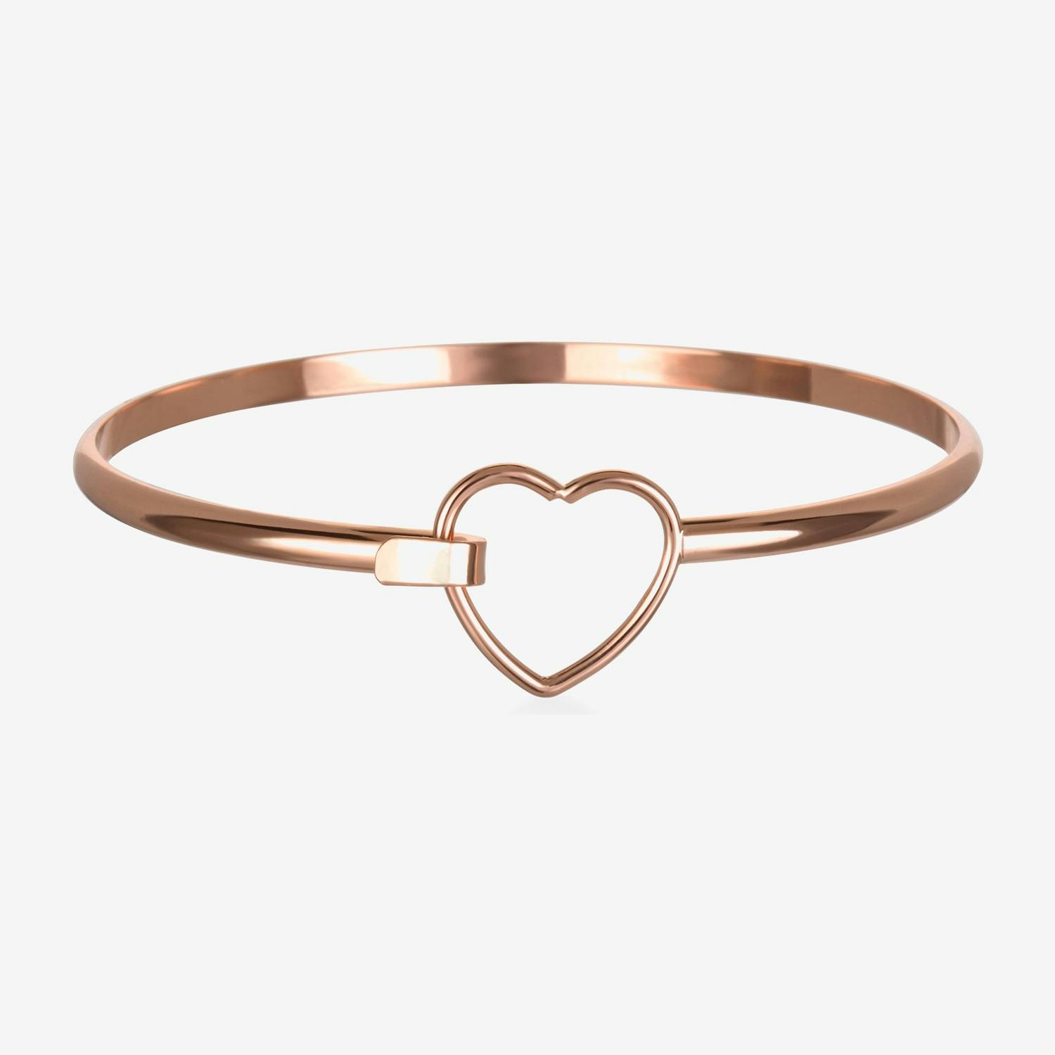 Women's Heart Bangle Bracelet
