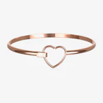 Women's Heart Bangle Bracelet