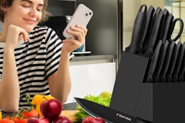 kitchen knives on a counter