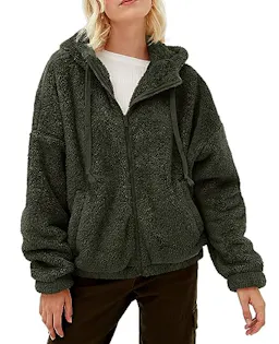 Women's Fuzzy Sherpa Fleece Jacket