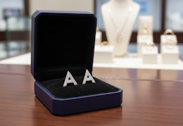 Diamond Initial Earrings