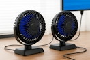 usb desk fans on a table
