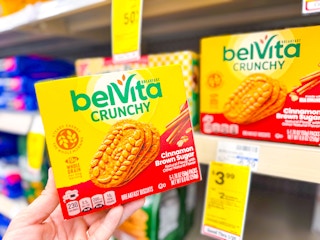 hand holding belvita breakfast biscuits