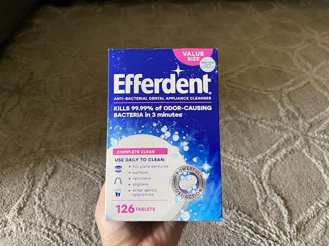 Efferdent Retainer Cleaning Tablets: Get 126 Tablets for $3.52 on Amazon card image