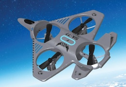 gray drone flying in the sky