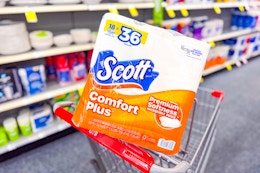 scott toilet paper 18-pack in a cart