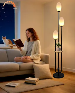LED Floor Lamp with Shelf