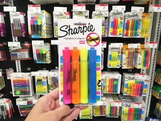 a pack of highlighters in a store aisle