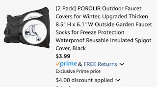 [2 Pack] POROLIR Outdoor Faucet Covers for Winter, Upgraded Thicken