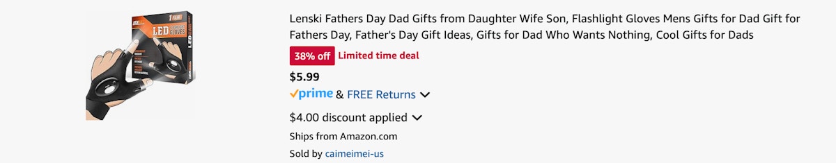 Amazon LED Flashlight Gloves 2025