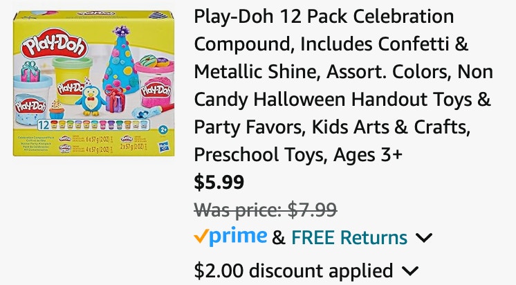 Play-Doh 12 Pack Celebration Compound, Includes Confetti & Metallic Shine