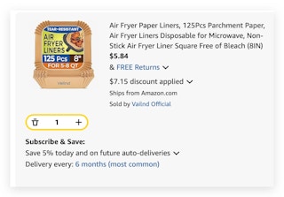 Air Fryer Paper Liners amazon