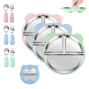 Stainless Steel Toddler Plates