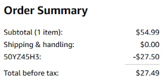 an amazon order summary ending in $27.49