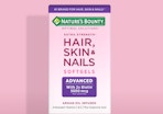 Nature's Bounty Advanced Hair, Skin & Nails in a pink box