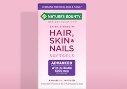 Nature's Bounty Advanced Hair, Skin & Nails in a pink box
