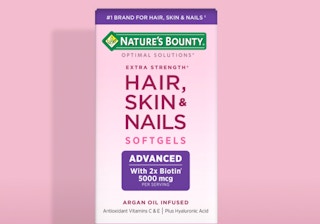 Nature's Bounty Advanced Hair, Skin & Nails in a pink box