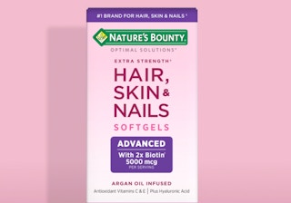Nature's Bounty Advanced Hair, Skin & Nails in a pink box