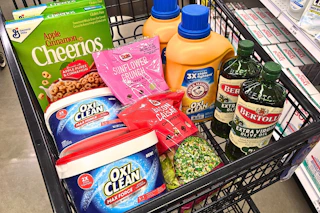 meijer groceries in a shopping cart