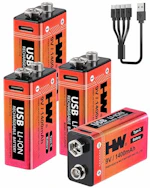 9 Volt Batteries 4-Pack