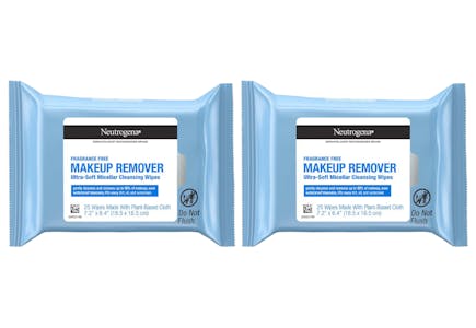 2 Neutrogena Makeup Wipe Packs