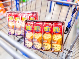 two packs of ritz crackers in walmart cart