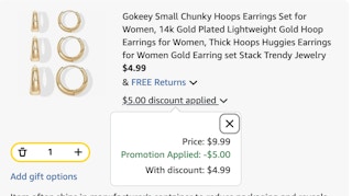 earrings Amazon receipt