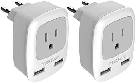 Tessan Travel Plug Adapter 2-Pack