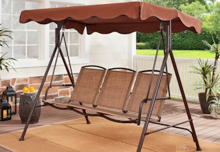 brown porch swing