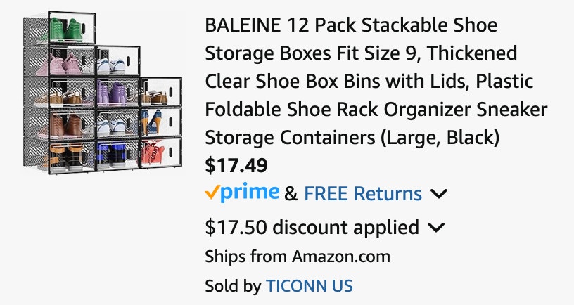 Amazon Stackable Shoe Storage Boxes 2025