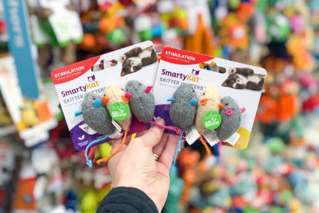 SmartyKat Catnip Cat Toys 10-Pack, as Low as $3 on Amazon card image