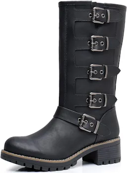 Women's Mid Calf Moto Boots