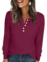 ANRABESS Women's Henley Shirt
