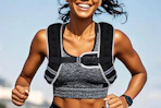 a woman wearing a weighted vest