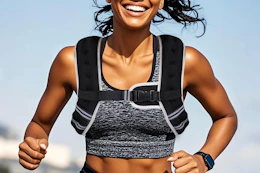 a woman wearing a weighted vest