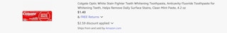 Amazon Colgate Optic White Stain Fighter Toothpaste 2025
