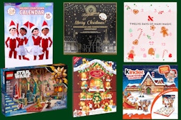 collage with six advent calendars