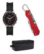 Men's Silicone Strap Watch Gift Set