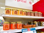 threshold fall jar candles sitting on a target shelf