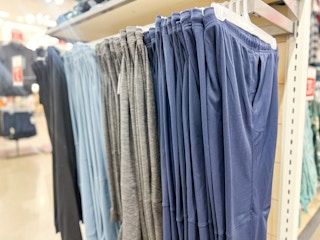 fleece sweats and joggers in store at Old Navy
