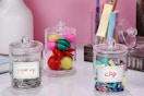 storage canisters on a table