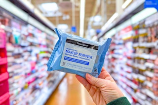In store photo taken at Walmart of Neutrogena makeup wipes in center aisle
