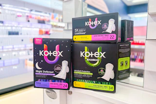 kotex pads on store shelf sponsored