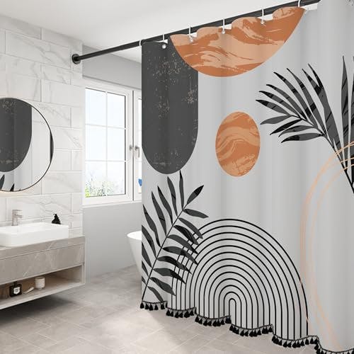 Boho Leaf Shower Curtain Set