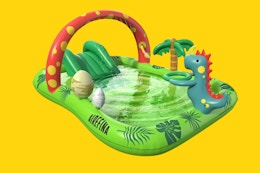 inflatable pool with dinosaur