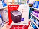frigidaire countertop ice maker sitting on a target cart