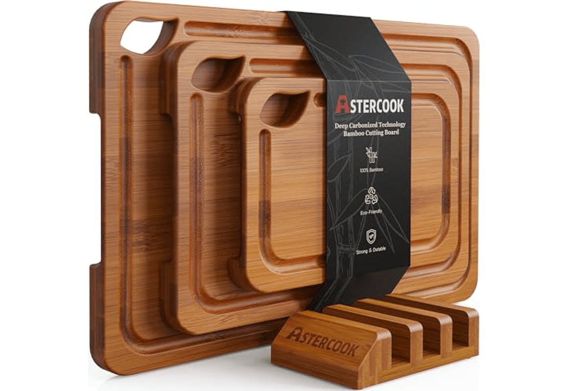 Carbonized Bamboo Cutting Board Set