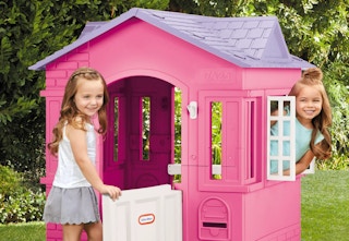 pink and purple little tikes cottage