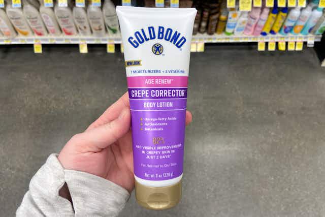 BOGO 50% Off Gold Bond Age Renew Hand Cream and Body Lotion on Amazon card image