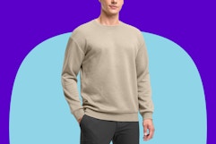 G Gradual Mens Sweatshirt Geometric Textured Crewneck Sweater.
